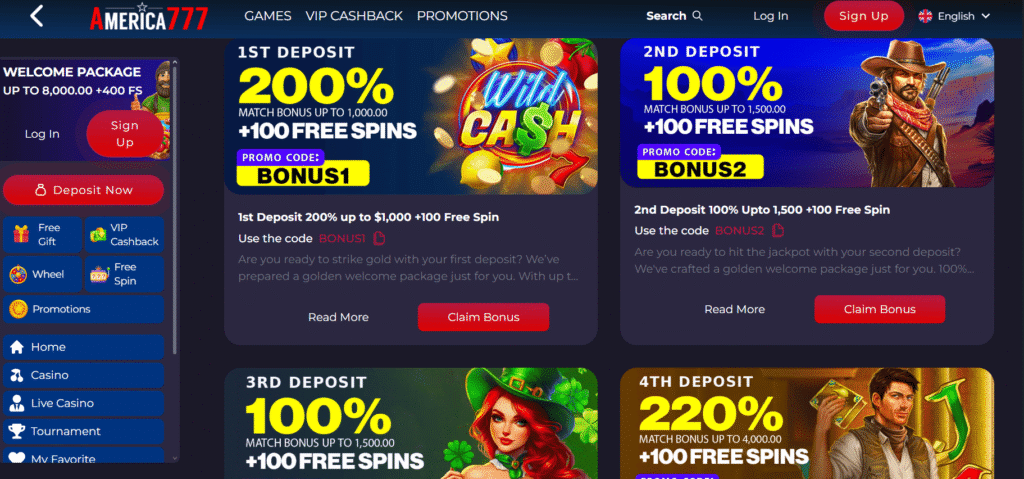 promos america777 casino