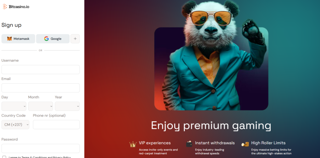 bitcasino.io registration