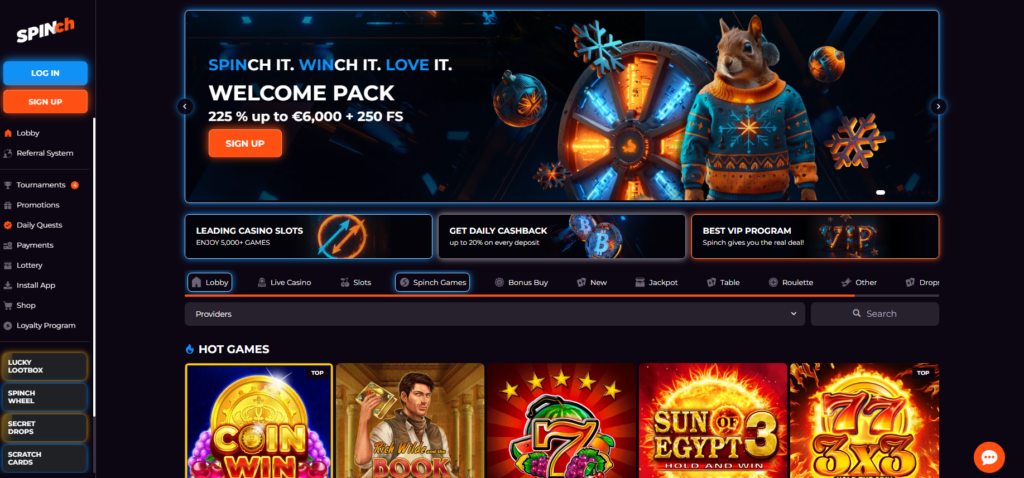 spinch casino home