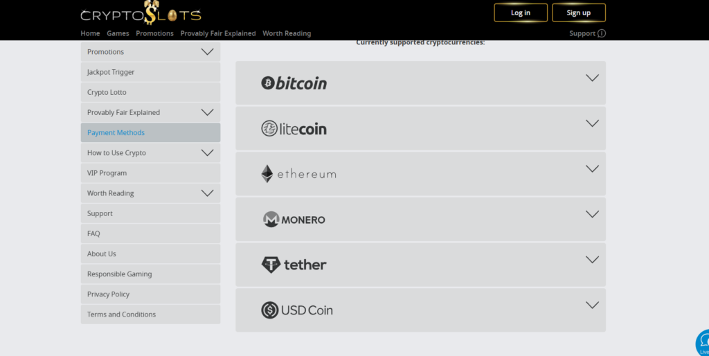 payments at cryptoslots