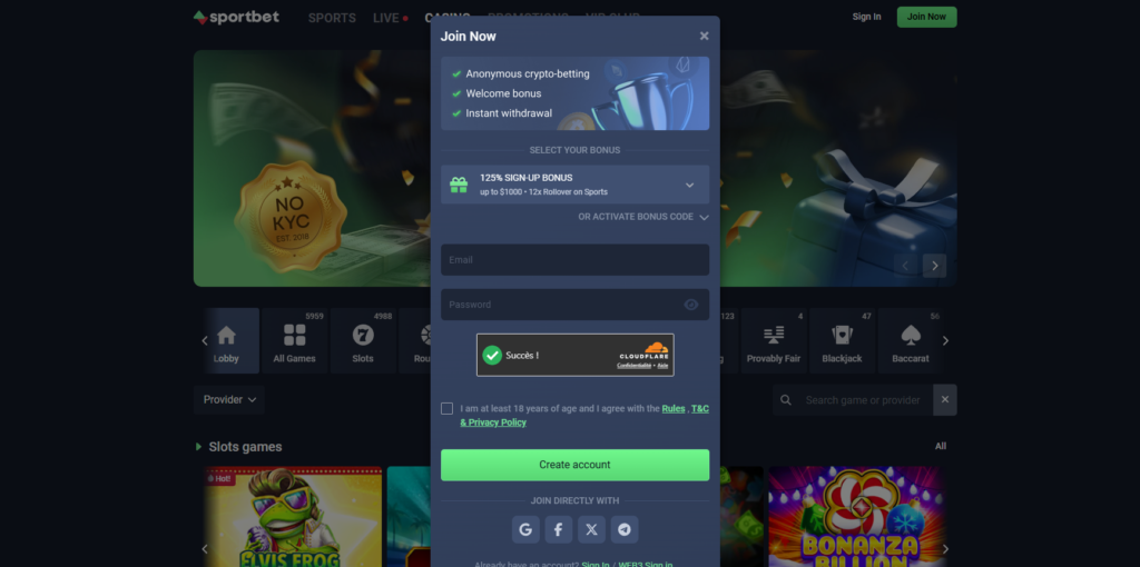 sportbet sign up
