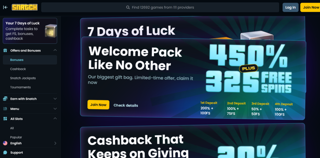 snatch bonuses
