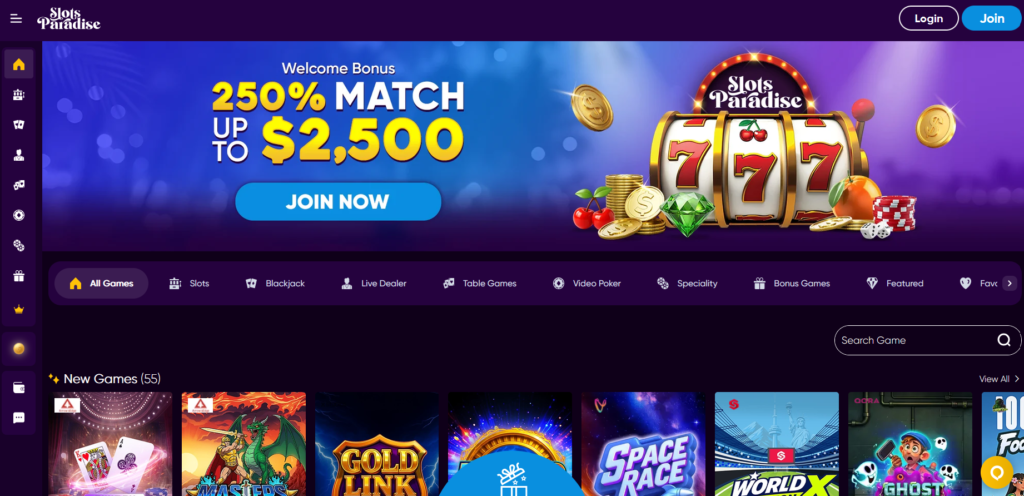 slots paradise home