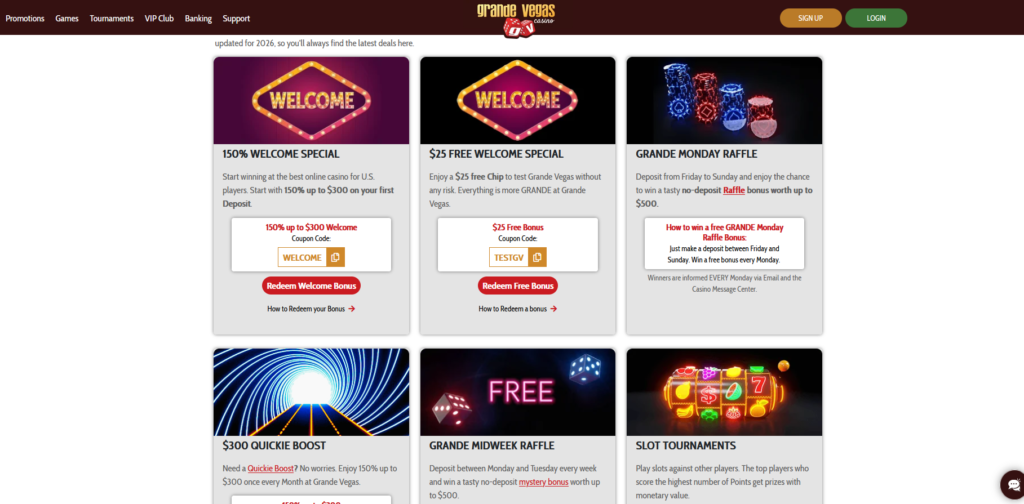 grande vegas promos