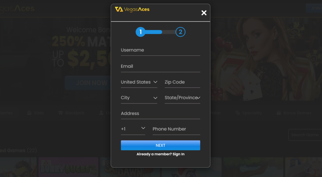 vegas aces registration