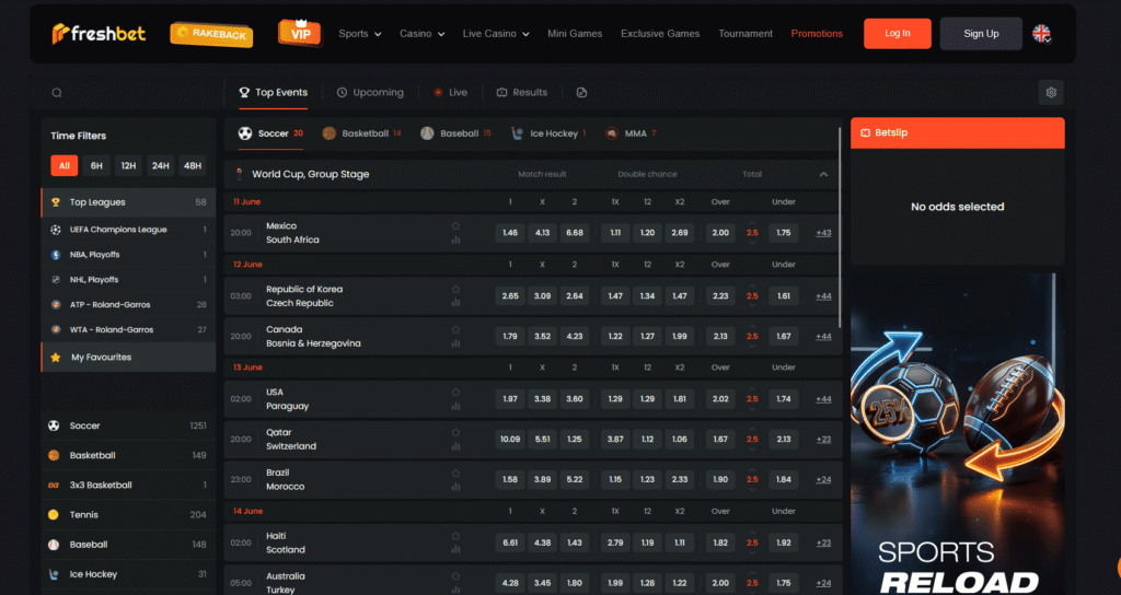freshbet bookmaker