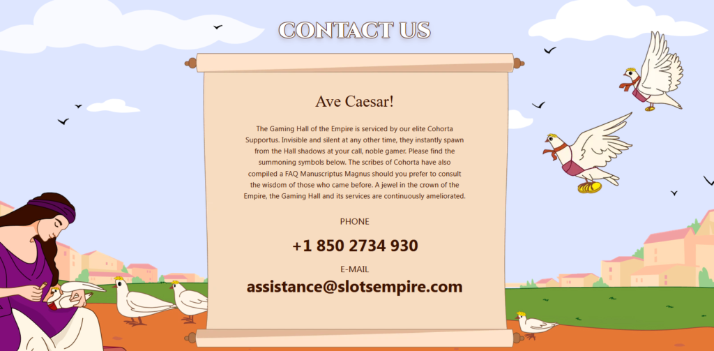 slots empire contact
