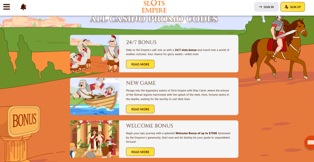 slots empire promos