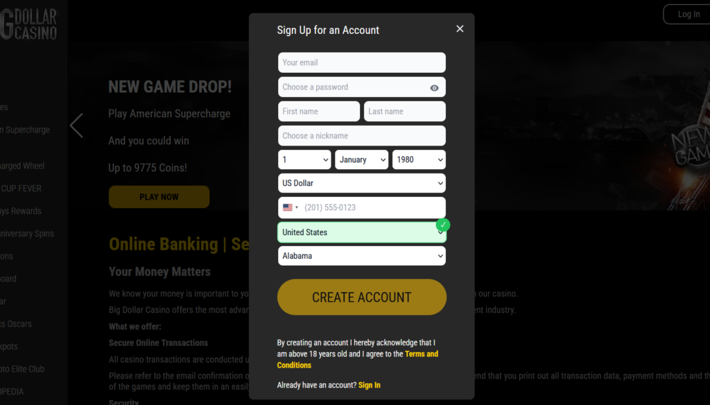 big dollar registration